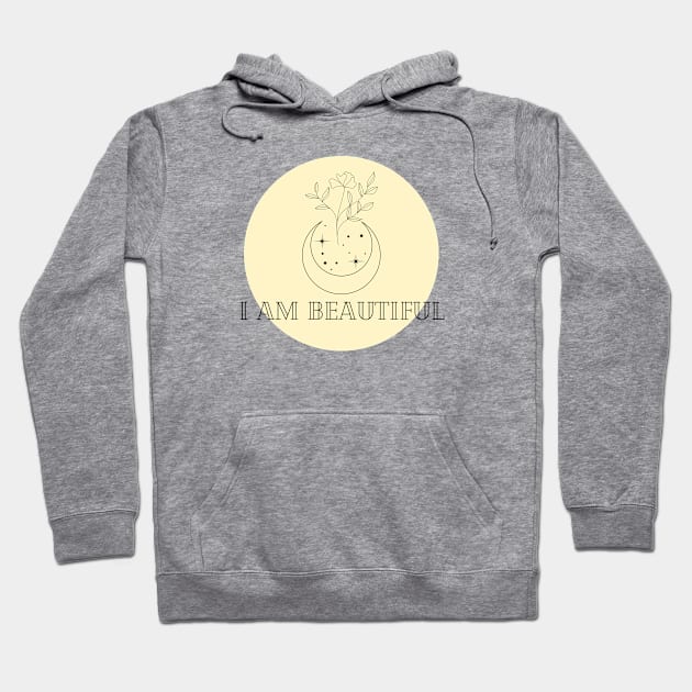 Affirmation Collection - I Am Beautiful (Yellow) Hoodie by Tanglewood Creations